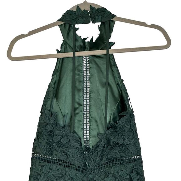 Bardot Green Gemma Lace Halter Cocktail Midi Dress | Size S - Picture 10 of 12
